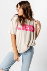 DayDreamer Led Zeppelin merch oversized tee dirty white - Stylish Band T-Shirts and Sweatshirts at Lush Fashion Lounge Boutique in Oklahoma City