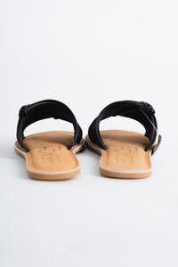 Baxter leather sandals black Stylish shoes - Womens Fashion Shoes at Lush Fashion Lounge Boutique in Oklahoma City