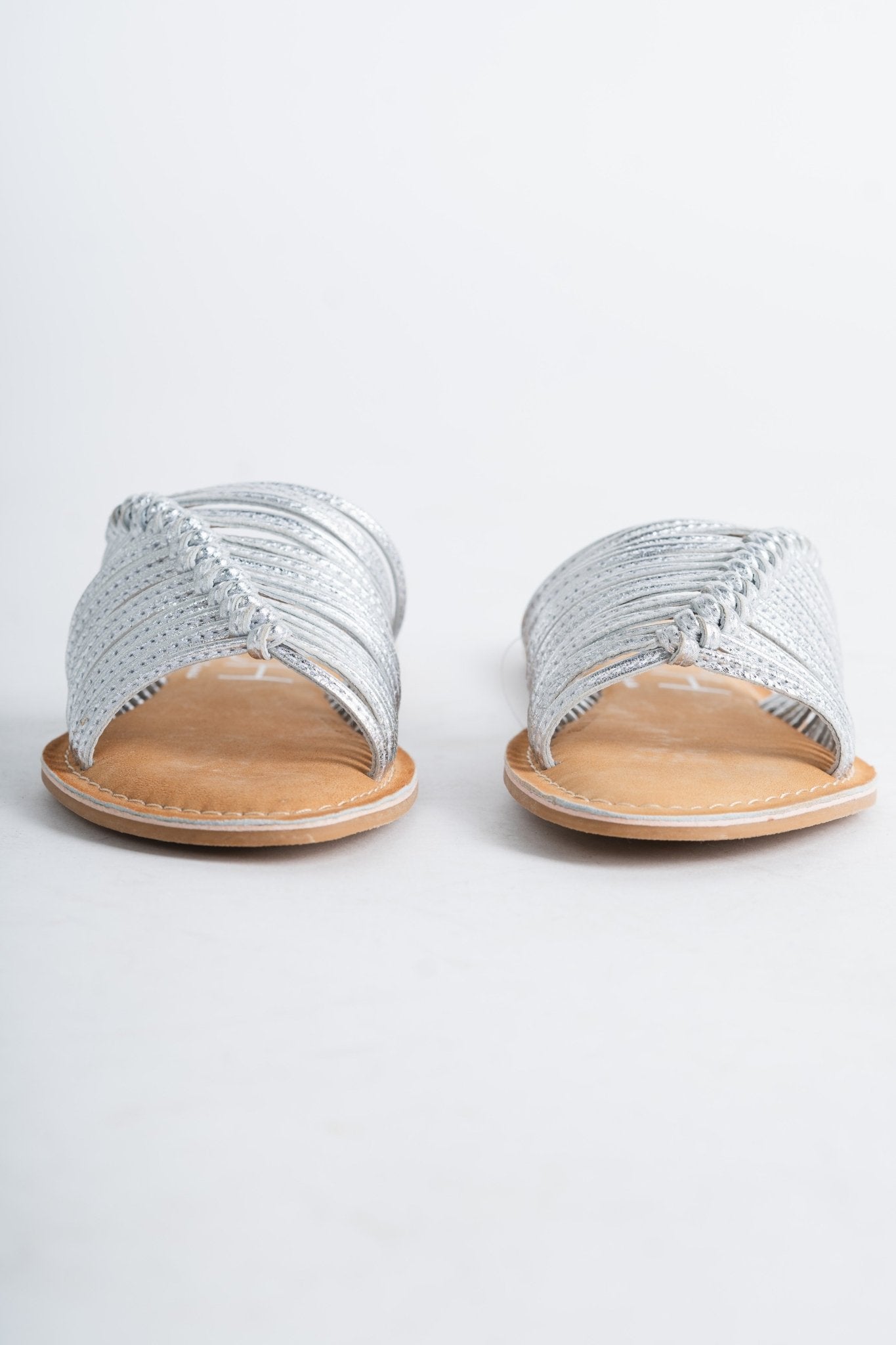 Baxter leather sandals silver - Trendy shoes - Fashion Shoes at Lush Fashion Lounge Boutique in Oklahoma City