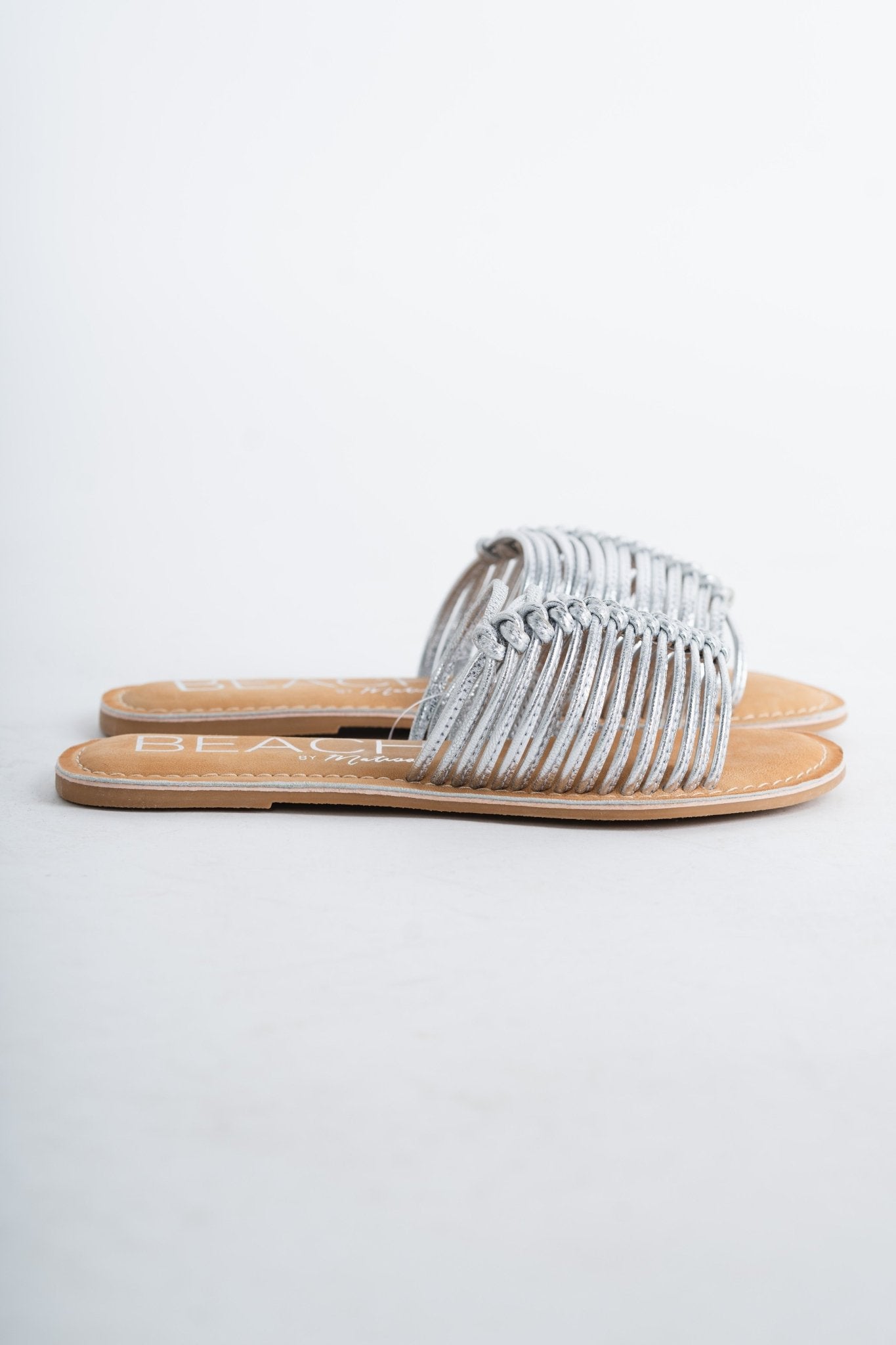 Baxter leather sandals silver - Affordable shoes - Boutique Shoes at Lush Fashion Lounge Boutique in Oklahoma City