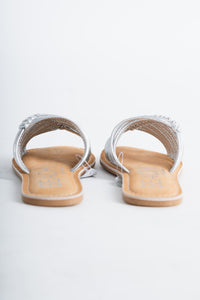 Baxter leather sandals silver Stylish shoes - Womens Fashion Shoes at Lush Fashion Lounge Boutique in Oklahoma City