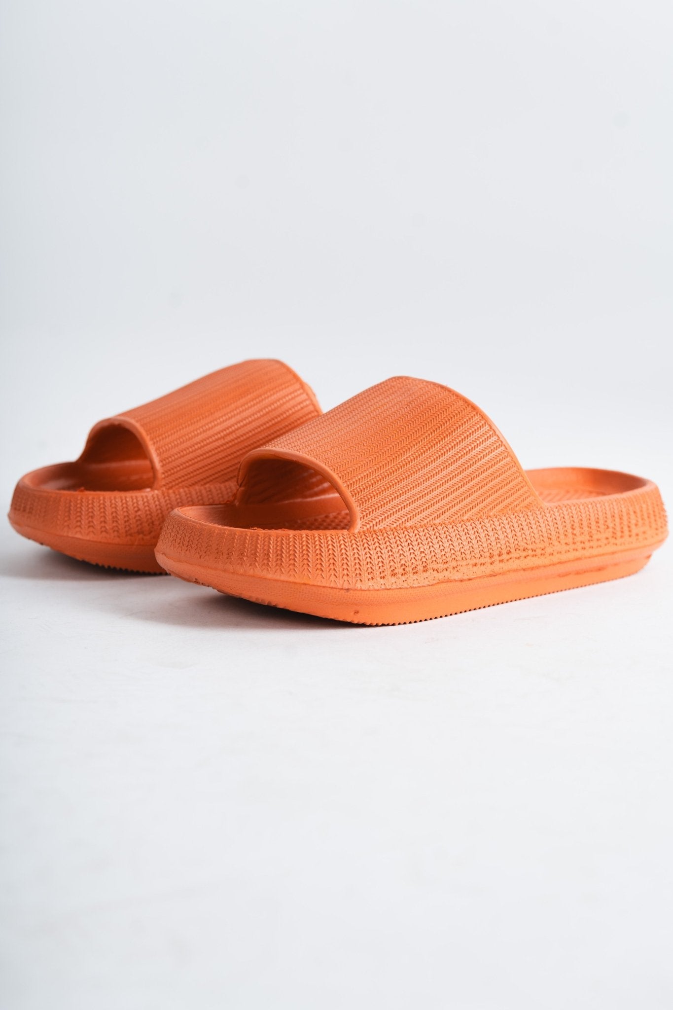 Eva pillow slides terracotta - Trendy shoes - Cute Vacation Collection at Lush Fashion Lounge Boutique in Oklahoma City