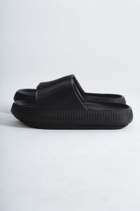 Eva pillow slides black - Cute shoes - Fun Vacay Basics at Lush Fashion Lounge Boutique in Oklahoma City