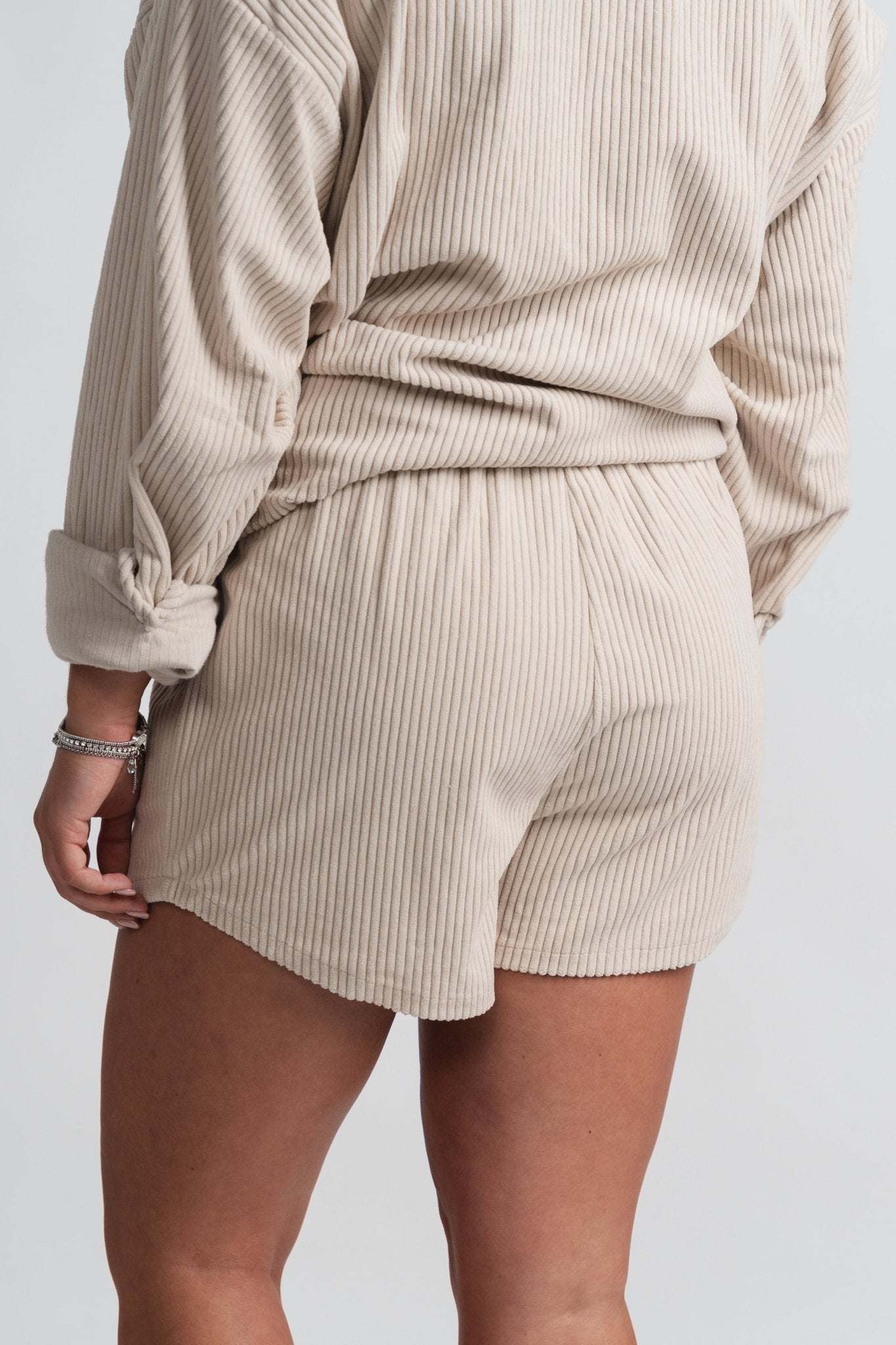 Corduroy shorts beige - Adorable Shorts - Stylish Comfortable Outfits at Lush Fashion Lounge Boutique in OKC