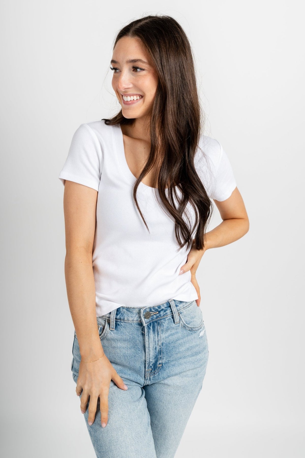 Z Supply Sirena short sleeve tee white - Z Supply Top - Z Supply Tops, Dresses, Tanks, Tees, Cardigans, Joggers and Loungewear at Lush Fashion Lounge
