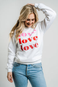 Love repeater fleece sweatshirt white - Cute Sweatshirt - Funny T-Shirts at Lush Fashion Lounge Boutique in Oklahoma City