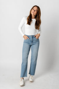 Hidden Tracey high rise straight jeans medium light | Lush Fashion Lounge: boutique women's jeans, fashion jeans for women, affordable fashion jeans, cute boutique jeans