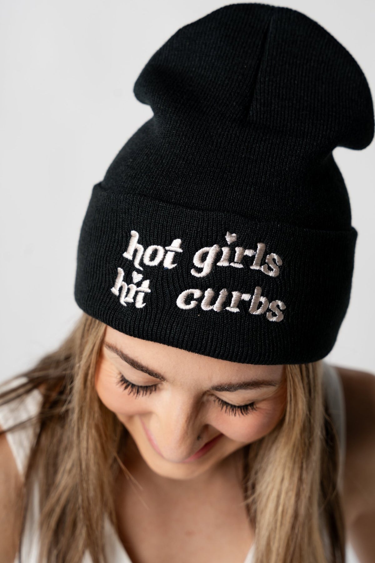 Hot girls hit curbs beanie black - Trendy Beanies at Lush Fashion Lounge Boutique in Oklahoma City