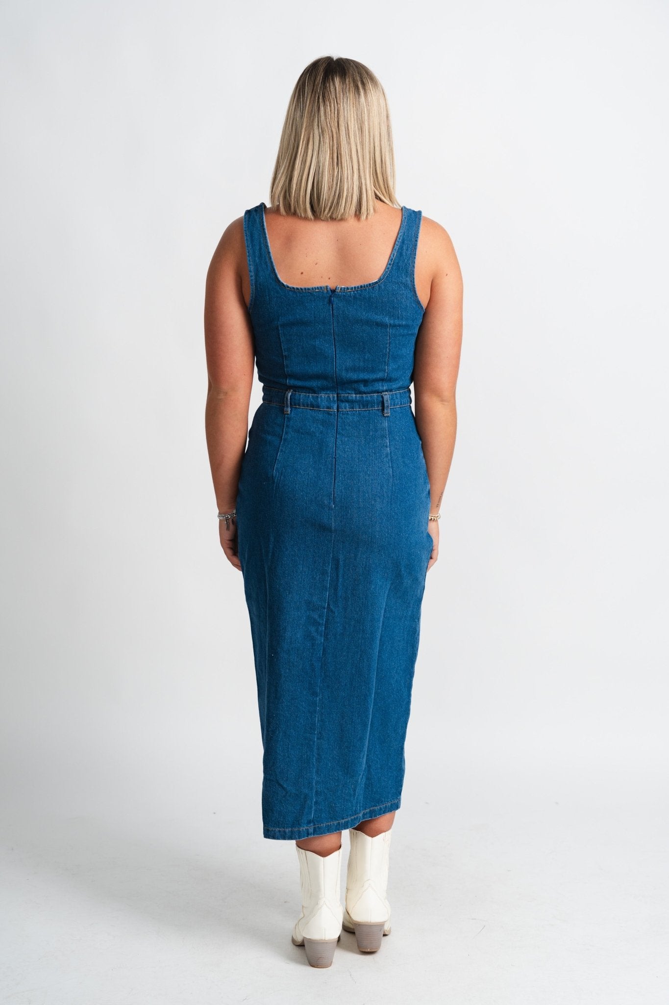 Denim midi dress Blue Blue / Large Denim midi dress Blue Blue / Large