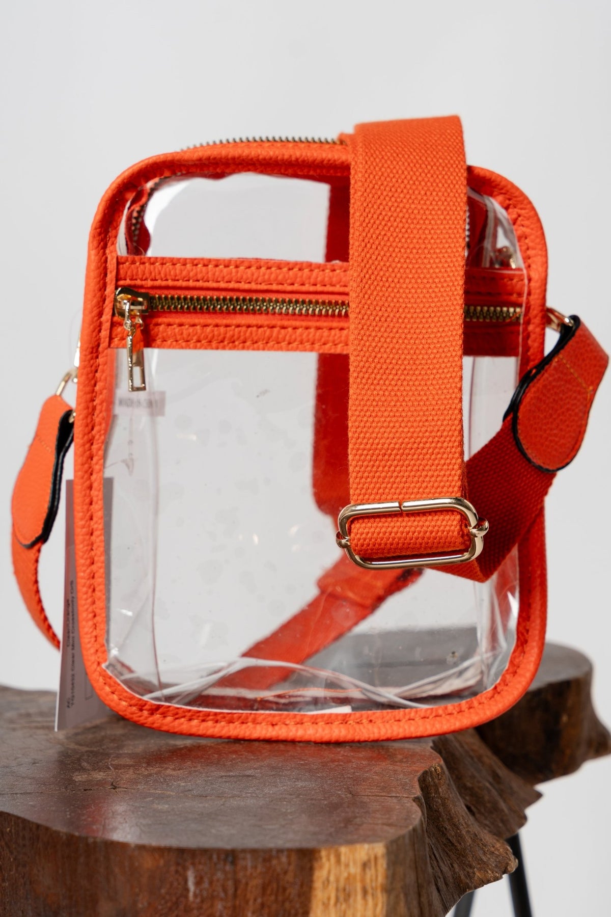 Clear crossbody stadium purse orange - Trendy Bags at Lush Fashion Lounge Boutique in Oklahoma City