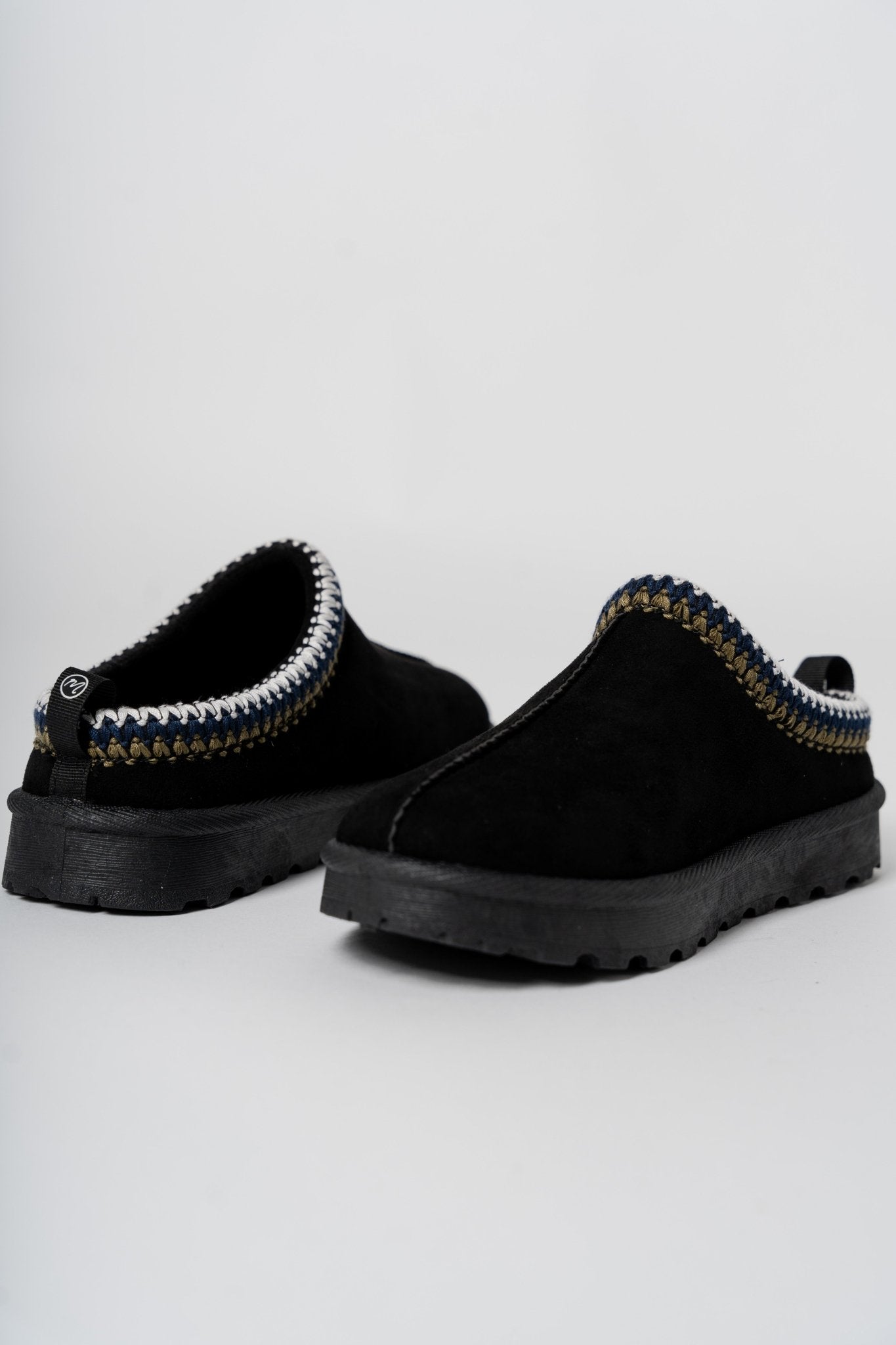 Zen stitched slippers black Stylish shoes - Womens Fashion Shoes at Lush Fashion Lounge Boutique in Oklahoma City