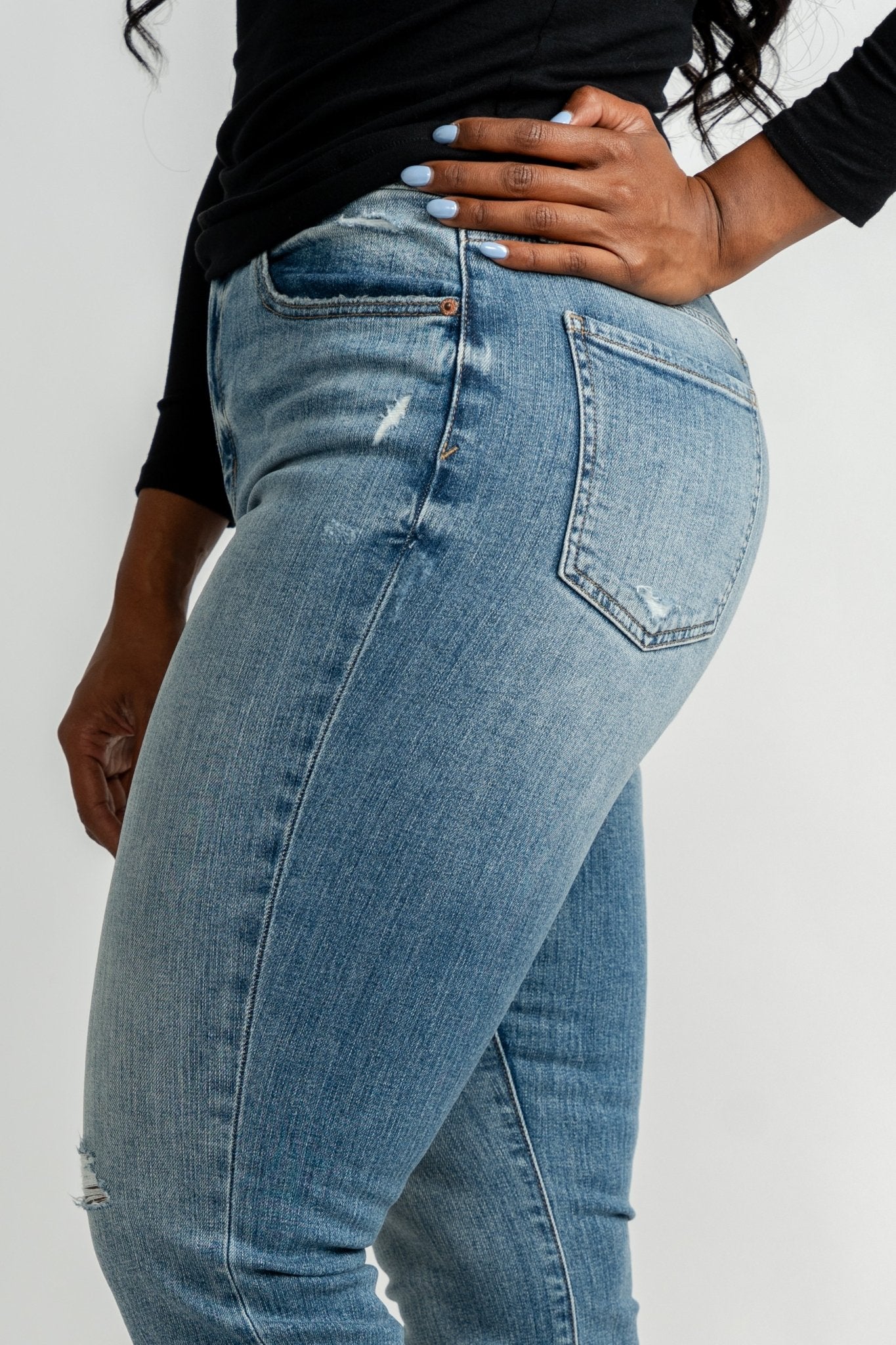 Daze denim high flare jeans slay | Lush Fashion Lounge: boutique women's jeans, fashion jeans for women, affordable fashion jeans, cute boutique jeans