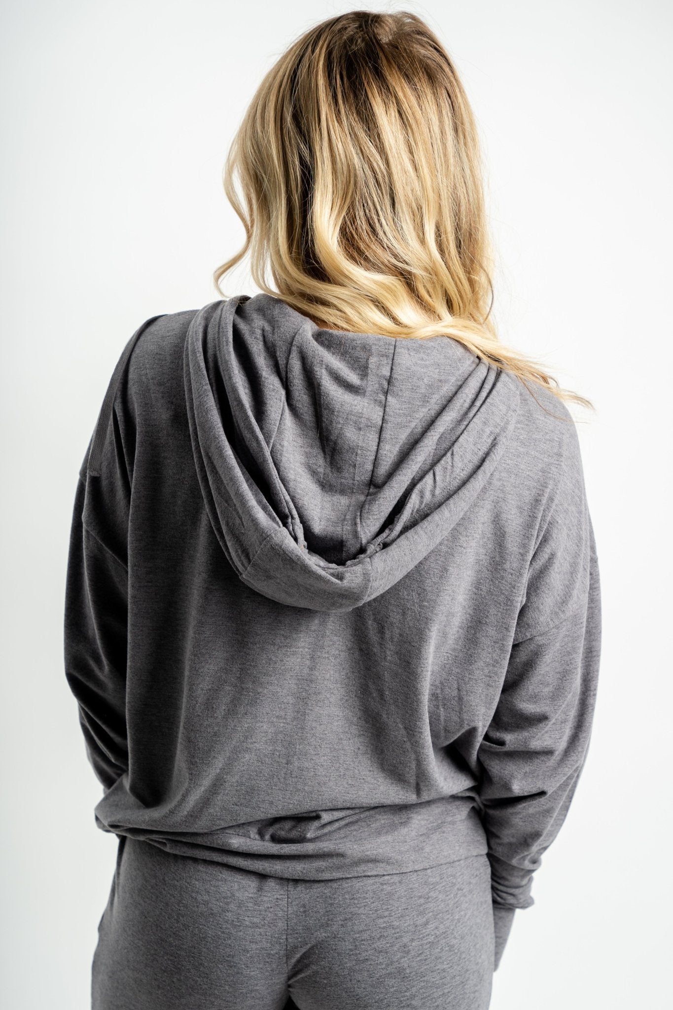Z Supply carry zip front hoodie charcoal - Z Supply hoodie - Z Supply Fashion at Lush Fashion Lounge Trendy Boutique Oklahoma City