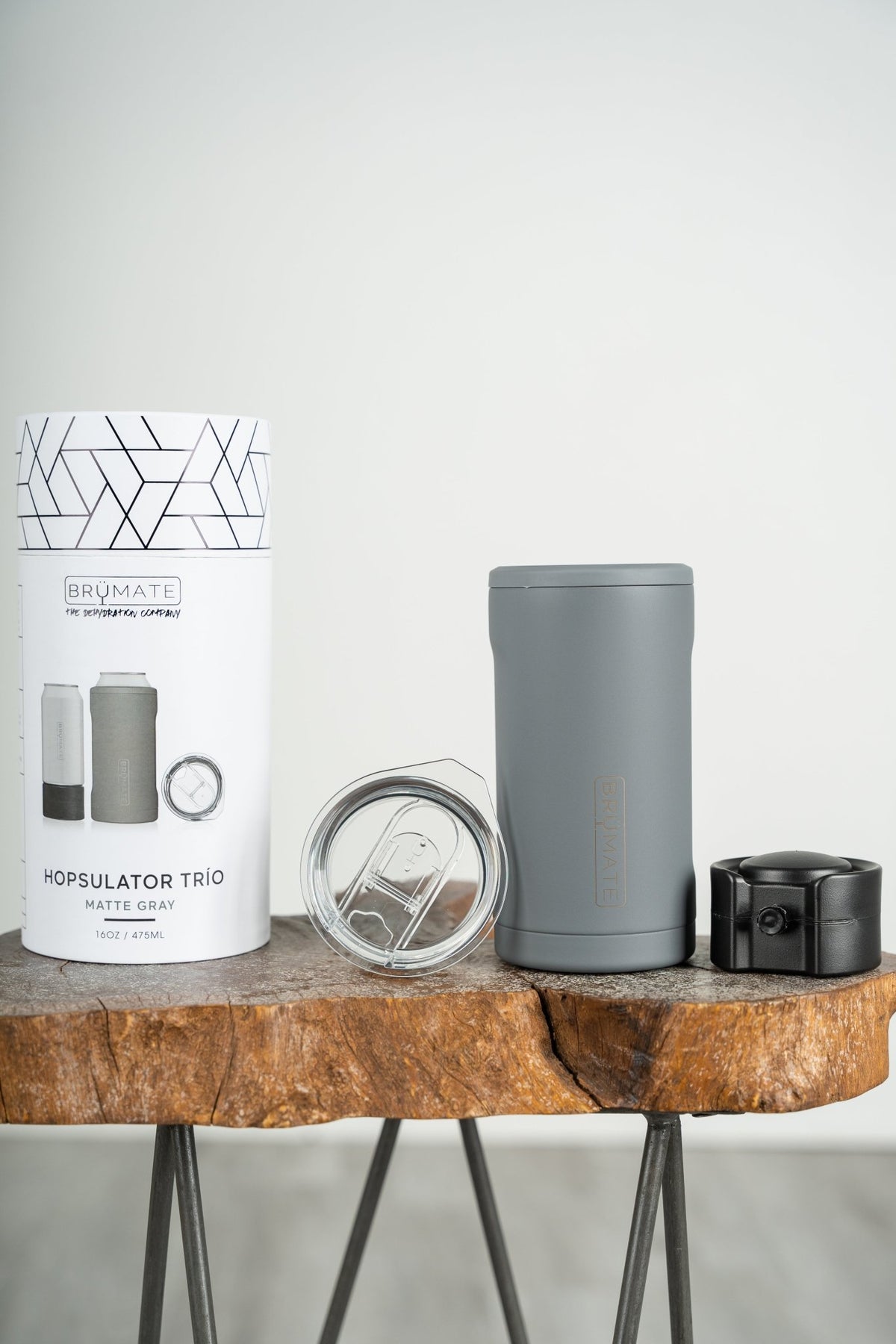 BruMate hopsulator trio 3 in 1 matte grey - BruMate Drinkware, Tumblers and Insulated Can Coolers at Lush Fashion Lounge Trendy Boutique in Oklahoma City