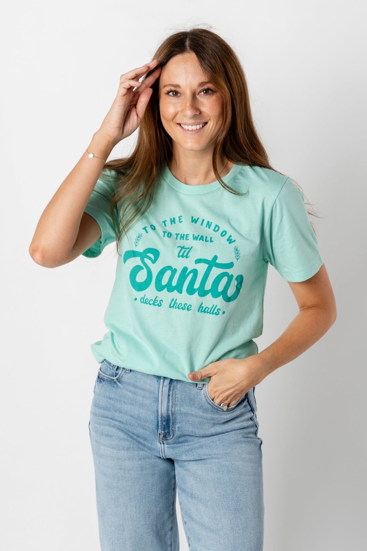 To the windows to the walls t-shirt mint - Trendy Holiday Apparel at Lush Fashion Lounge Boutique in Oklahoma City