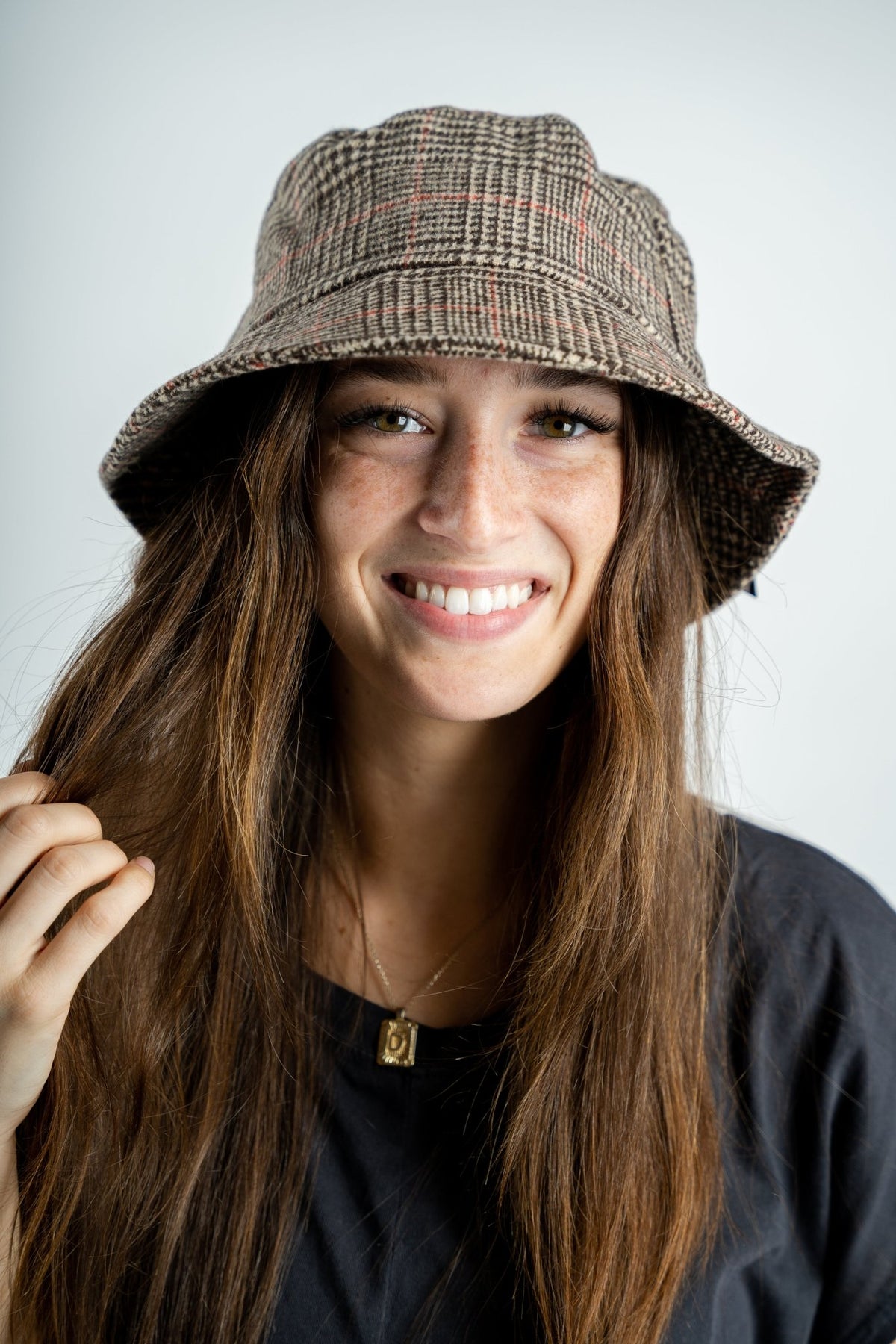 Plaid bucket hat brown - Trendy Hats at Lush Fashion Lounge Boutique in Oklahoma City