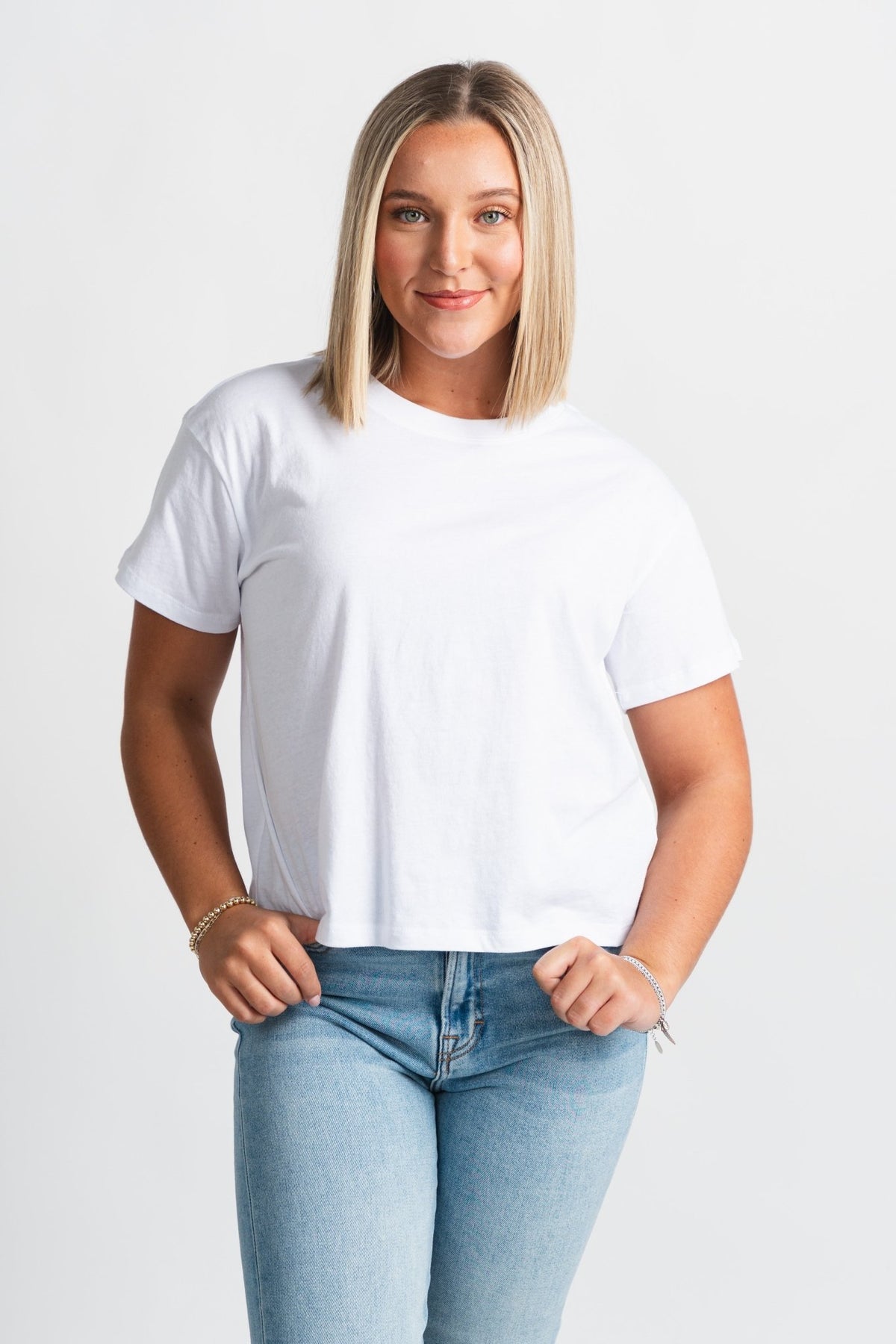 Z Supply go to basic tee white - Z Supply T-shirts - Z Supply Tops, Dresses, Tanks, Tees, Cardigans, Joggers and Loungewear at Lush Fashion Lounge