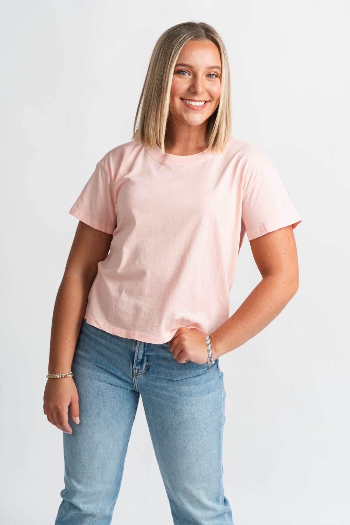 Z Supply go to basic tee pink lemonade - Z Supply T-shirts - Z Supply Tops, Dresses, Tanks, Tees, Cardigans, Joggers and Loungewear at Lush Fashion Lounge