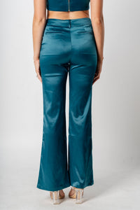 Satin wide leg pants emerald green | Lush Fashion Lounge: women's boutique pants, boutique women's pants, affordable boutique pants, women's fashion pants