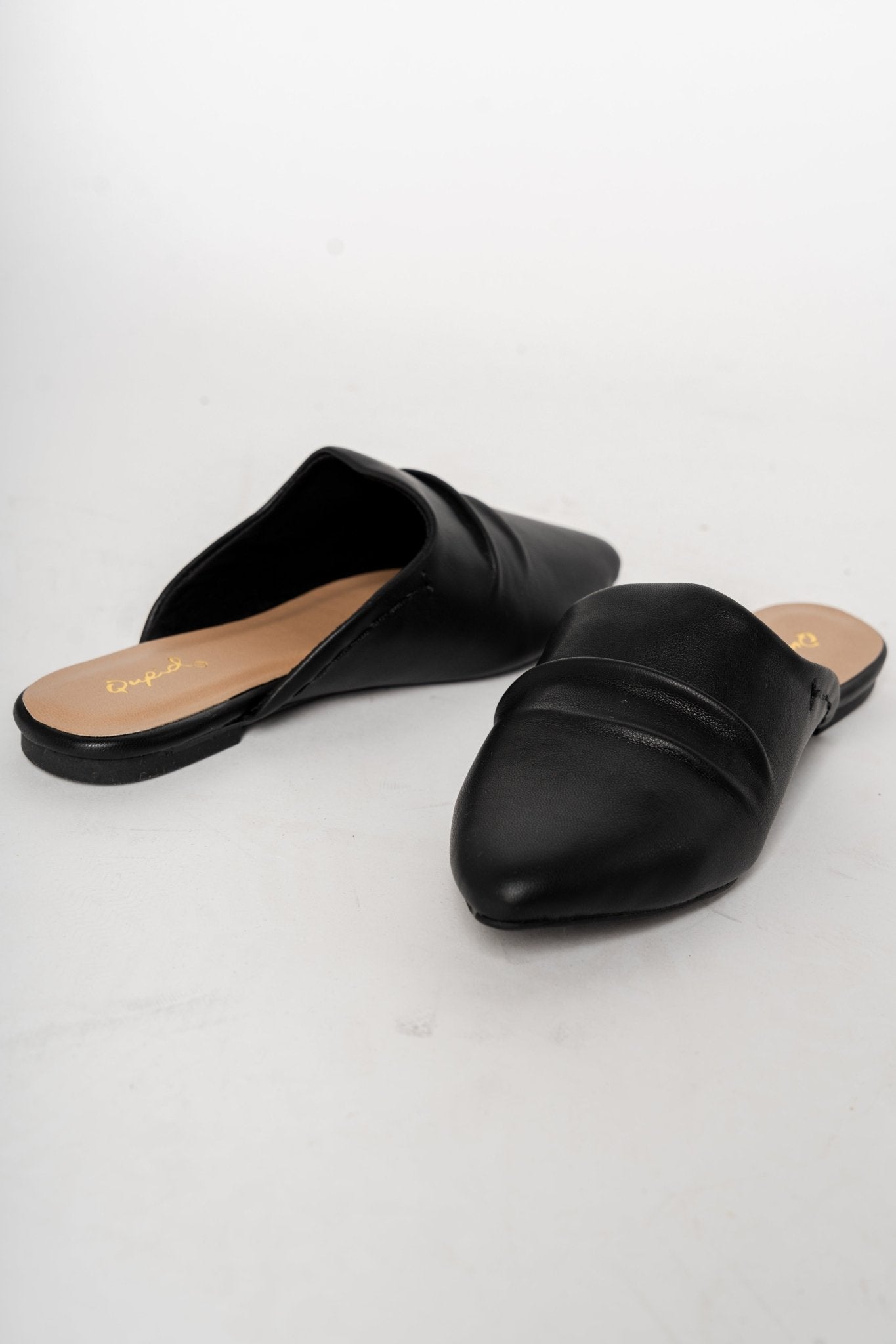 Swirl mule ballerina flat black Stylish shoes - Womens Fashion Shoes at Lush Fashion Lounge Boutique in Oklahoma City