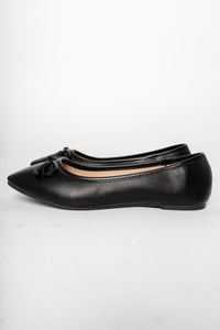 Tulin bow ballerina flats black Stylish shoes - Womens Fashion Shoes at Lush Fashion Lounge Boutique in Oklahoma City