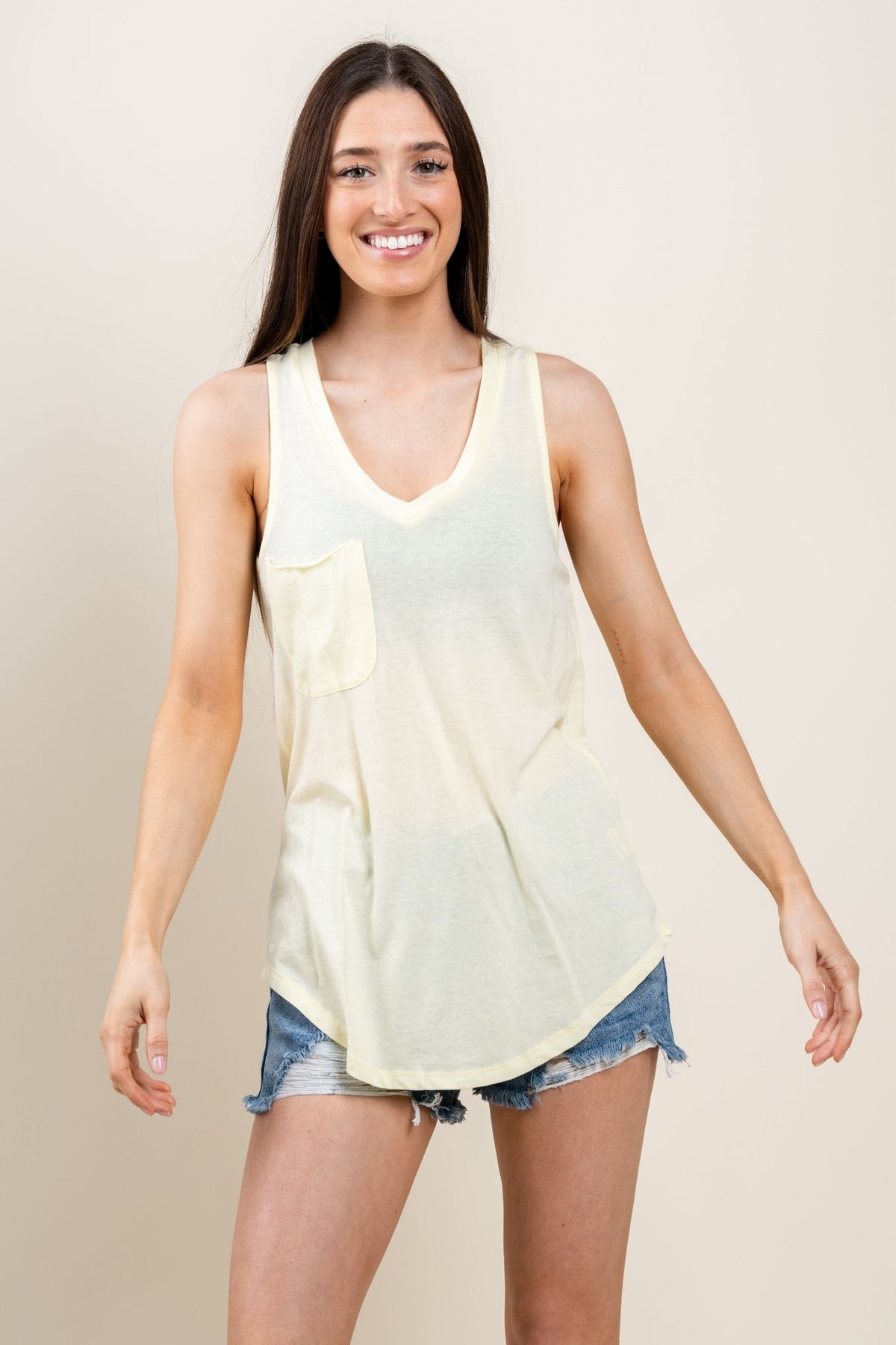 Z Supply pocket racer tank top tropical sun - Z Supply Tank Top - Z Supply Tops, Dresses, Tanks, Tees, Cardigans, Joggers and Loungewear at Lush Fashion Lounge
