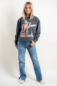 OSU OSU Beverly comfort colors sweatshirt pepper Sweatshirt | Lush Fashion Lounge Trendy Oklahoma State Cowboys Apparel & Cute Gameday T-Shirts