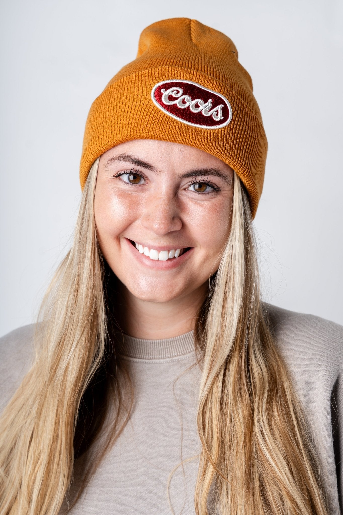 Coors cuffed knit beanie hazel - Trendy Gifts at Lush Fashion Lounge Boutique in Oklahoma City