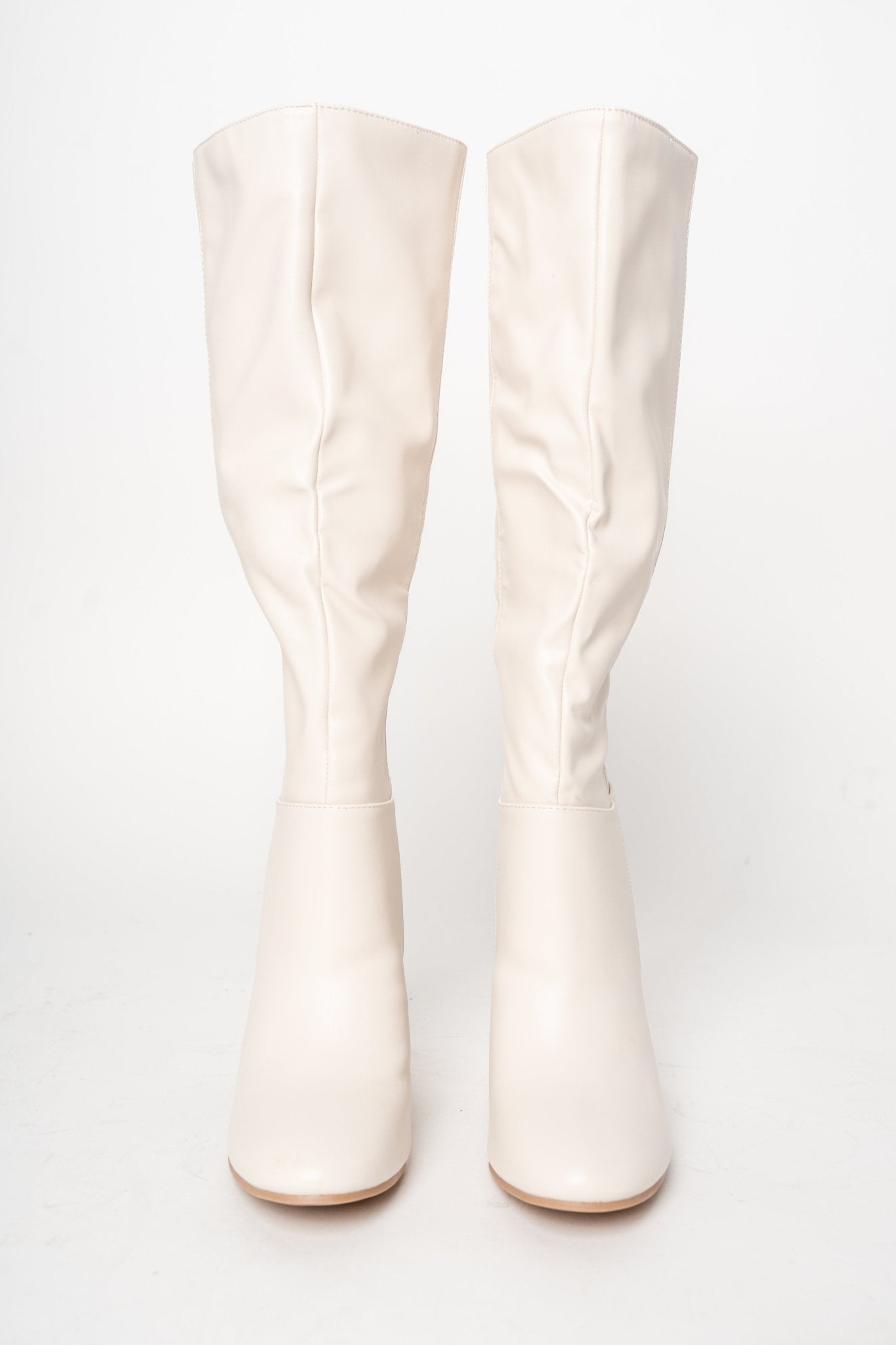 Malone knee high boots off white - Trendy shoes - Fashion Shoes at Lush Fashion Lounge Boutique in Oklahoma City