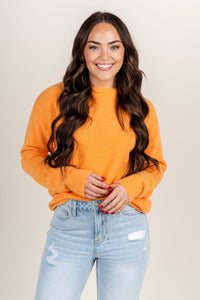 Z Supply Andrea sweater monarch orange - Z Supply Top - Z Supply Apparel at Lush Fashion Lounge Trendy Boutique Oklahoma City