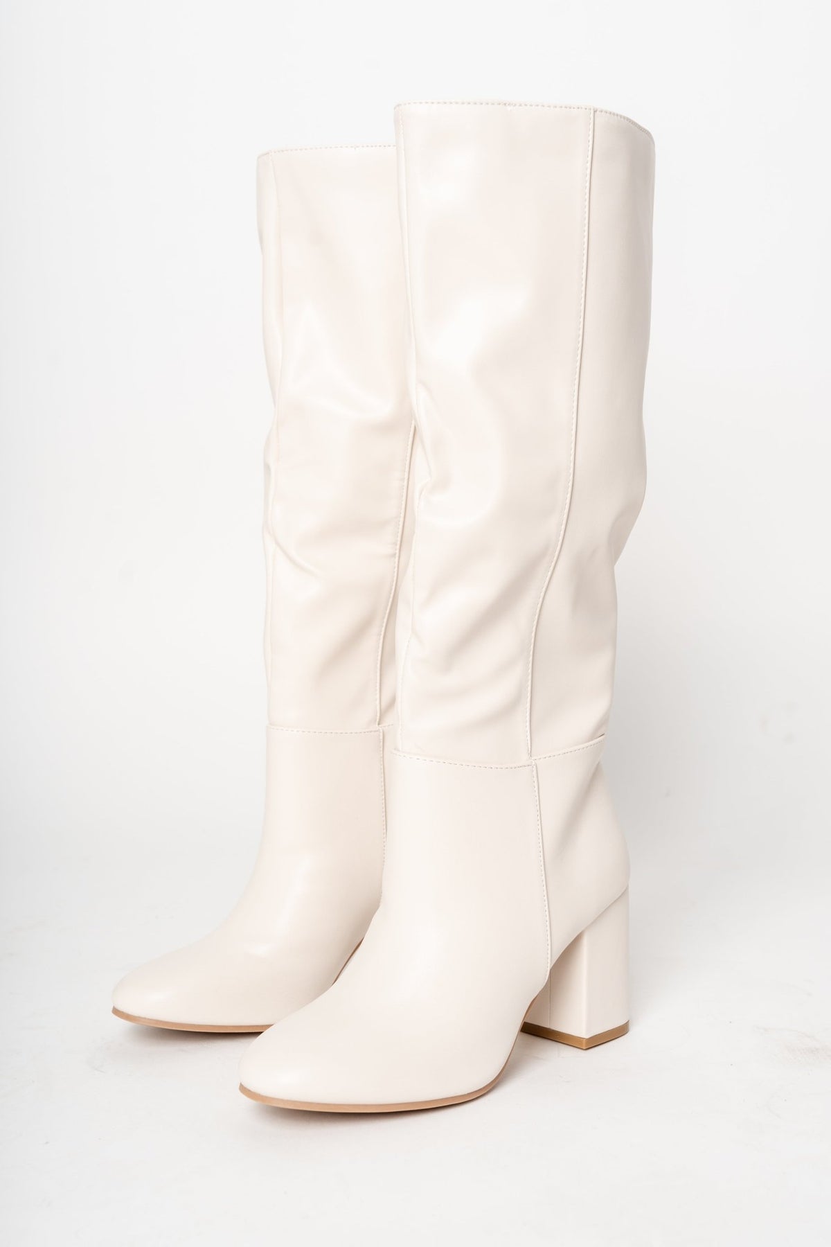 Malone knee high boots off white - Cute shoes - Trendy Shoes at Lush Fashion Lounge Boutique in Oklahoma City
