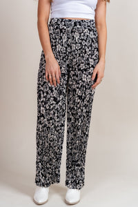 Pleated floral pants black floral | Lush Fashion Lounge: women's boutique pants, boutique women's pants, affordable boutique pants, women's fashion pants