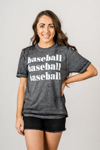 Baseball repeater acid wash t-shirt grey - Cute T-shirts - Funny T-Shirts at Lush Fashion Lounge Boutique in Oklahoma City