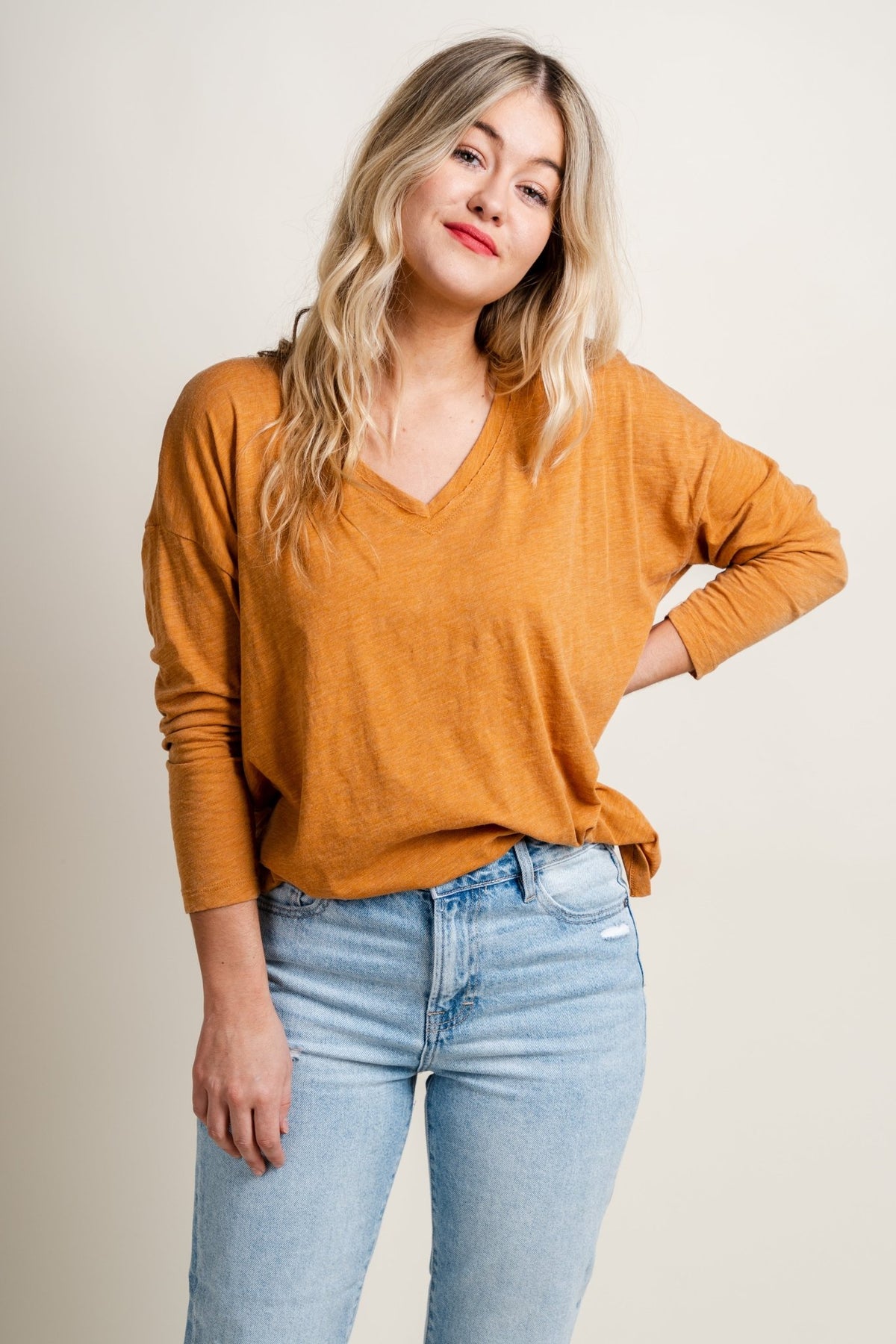 Z Supply super chill long sleeve tee spice - Z Supply T-shirts - Z Supply Tops, Dresses, Tanks, Tees, Cardigans, Joggers and Loungewear at Lush Fashion Lounge