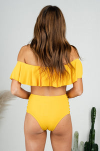 High waist strappy swim bottom - Unique swimsuit - Stylish Swimsuits at Lush Fashion Lounge Boutique in Oklahoma City