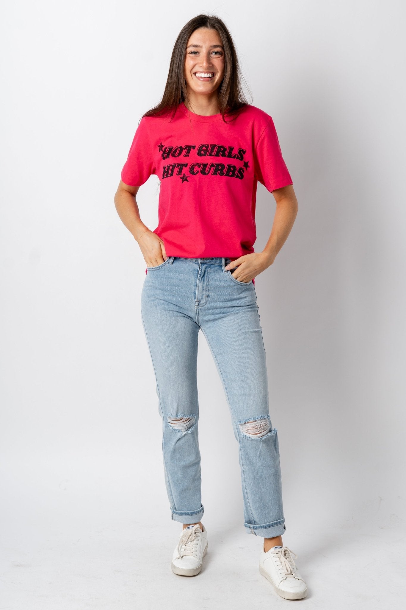 Lucky Brand Pink Boyfriend Cotton Graphic T-shirt in Gray