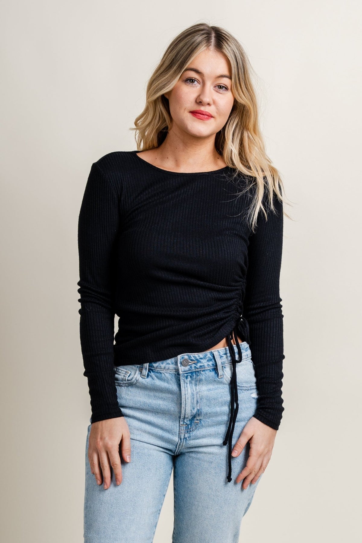 Z Supply damali shirred top black - Z Supply Top - Z Supply Tops, Dresses, Tanks, Tees, Cardigans, Joggers and Loungewear at Lush Fashion Lounge