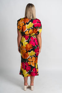 Tropical floral maxi dress fuchsia floral - Affordable dress - Boutique Dresses at Lush Fashion Lounge Boutique in Oklahoma City