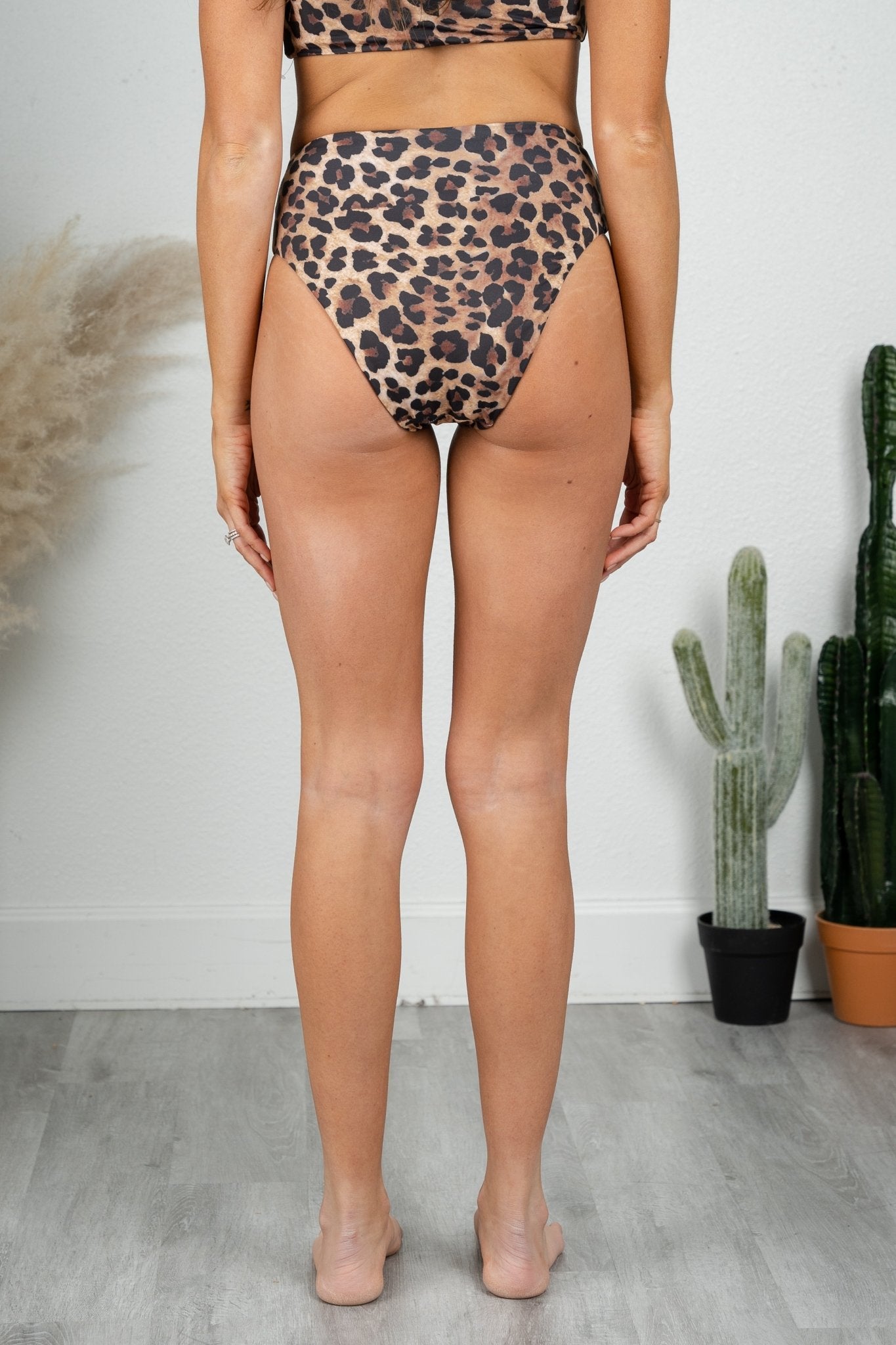 Leopard print swim bottom - Unique swimsuit - Stylish Swimsuits at Lush Fashion Lounge Boutique in Oklahoma City