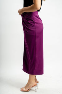 Twist waist midi skirt magenta | Lush Fashion Lounge: boutique fashion skirts, affordable boutique skirts, cute affordable skirts