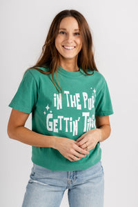 In the pub getting tipsy comfort color t-shirt green - Trendy T-Shirts for St. Patrick's Day at Lush Fashion Lounge Boutique in Oklahoma City