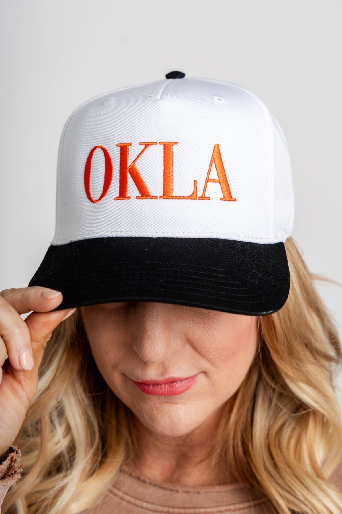 OSU OKLA vogue two tone hat white/black/orange Hats White/black/orange | Lush Fashion Lounge Trendy Oklahoma State Cowboys Apparel & Cute Gameday T-Shirts