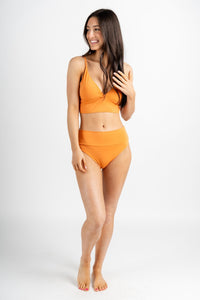 Longline bikini top tangerine - Fun swimsuit - Unique Getaway Gear at Lush Fashion Lounge Boutique in Oklahoma