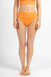 High waisted bikini bottoms tangerine - Unique swimwear - Stylish Swimsuits at Lush Fashion Lounge Boutique in Oklahoma City