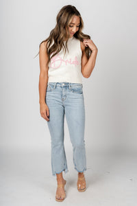 Bride knit tank top white - Adorable Top - Unique Bridesmaid Ideas at Lush Fashion Lounge Boutique in Oklahoma
