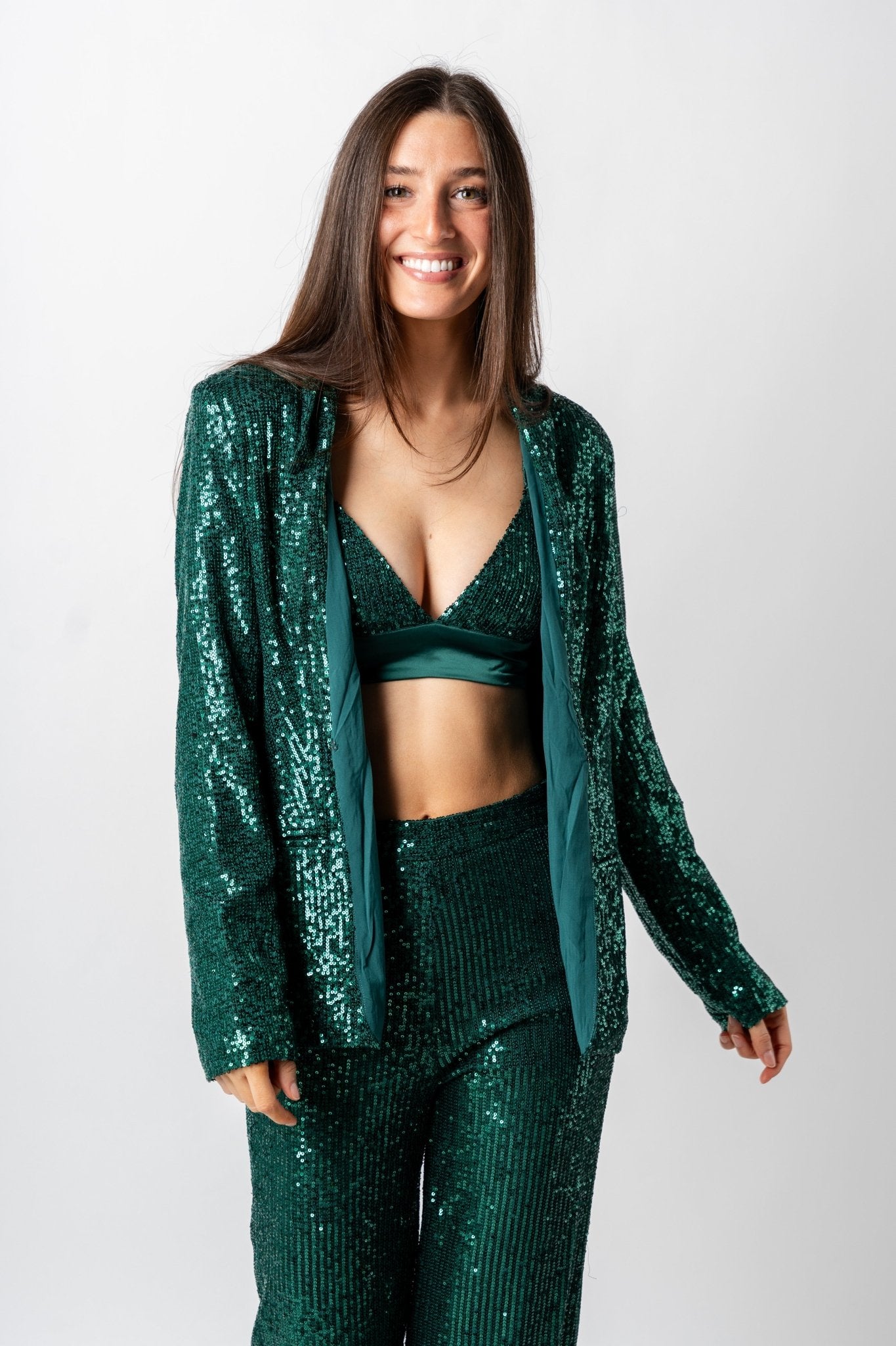 Sequin oversized blazer green – Affordable Blazers | Cute Black Jackets at Lush Fashion Lounge Boutique in Oklahoma City