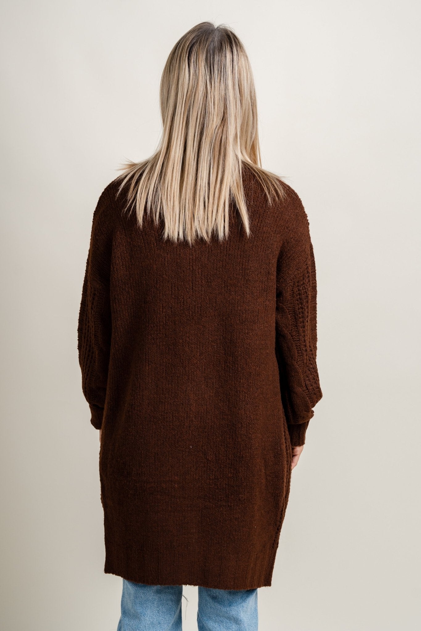 Knit sweater cardigan brown