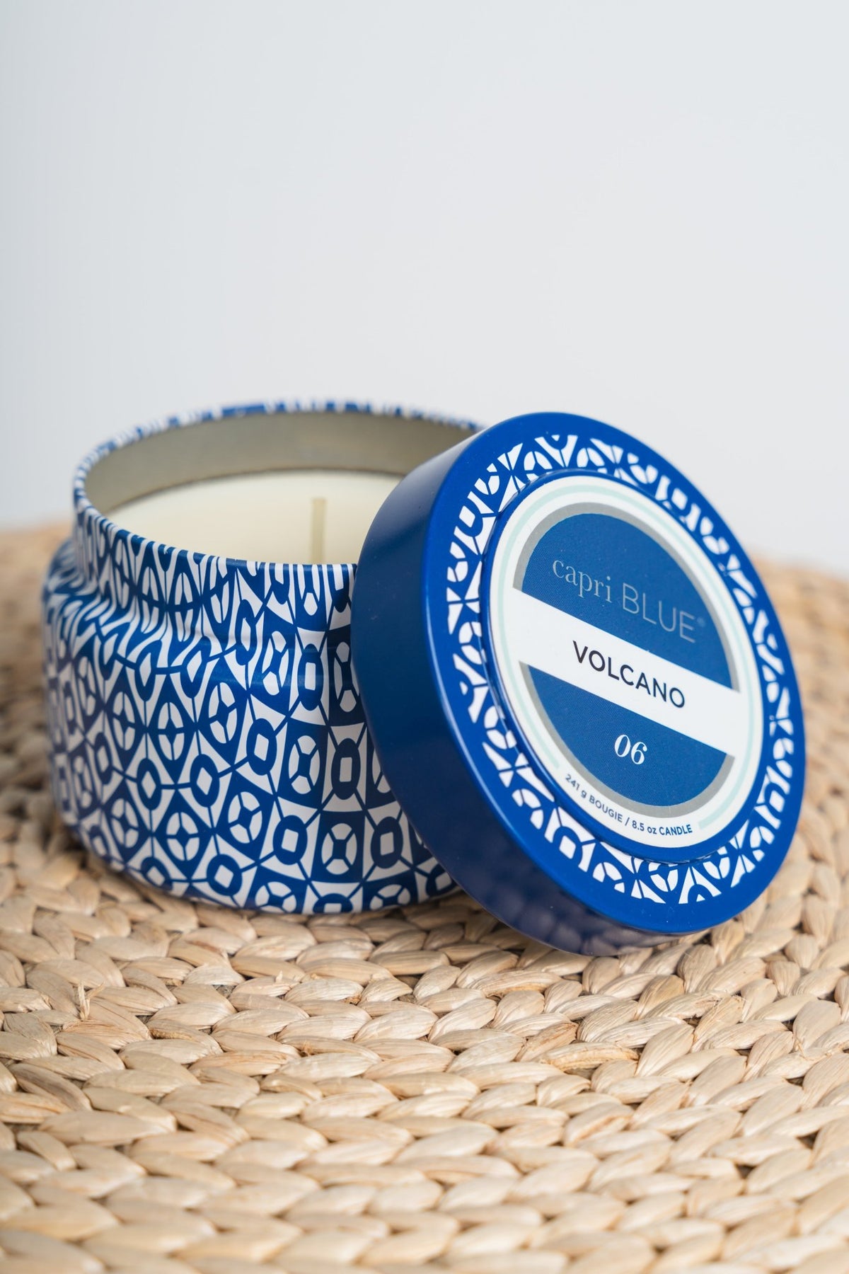 Capri blue printed travel tin volcano - Trendy Candles and Scents at Lush Fashion Lounge Boutique in Oklahoma City