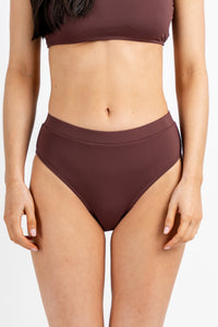 High waisted bikini bottoms mocha - Cute swimwear - Trendy Swimsuits at Lush Fashion Lounge Boutique in Oklahoma City