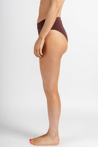 High waisted bikini bottoms mocha - Cute swimwear - Affordable Swimsuits at Lush Fashion Lounge Boutique in Oklahoma City